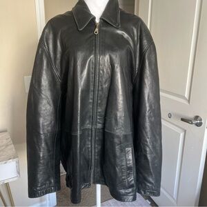 Reed Vintage Men’s Genuine Leather Black  Motorcycle Jacket Size XL